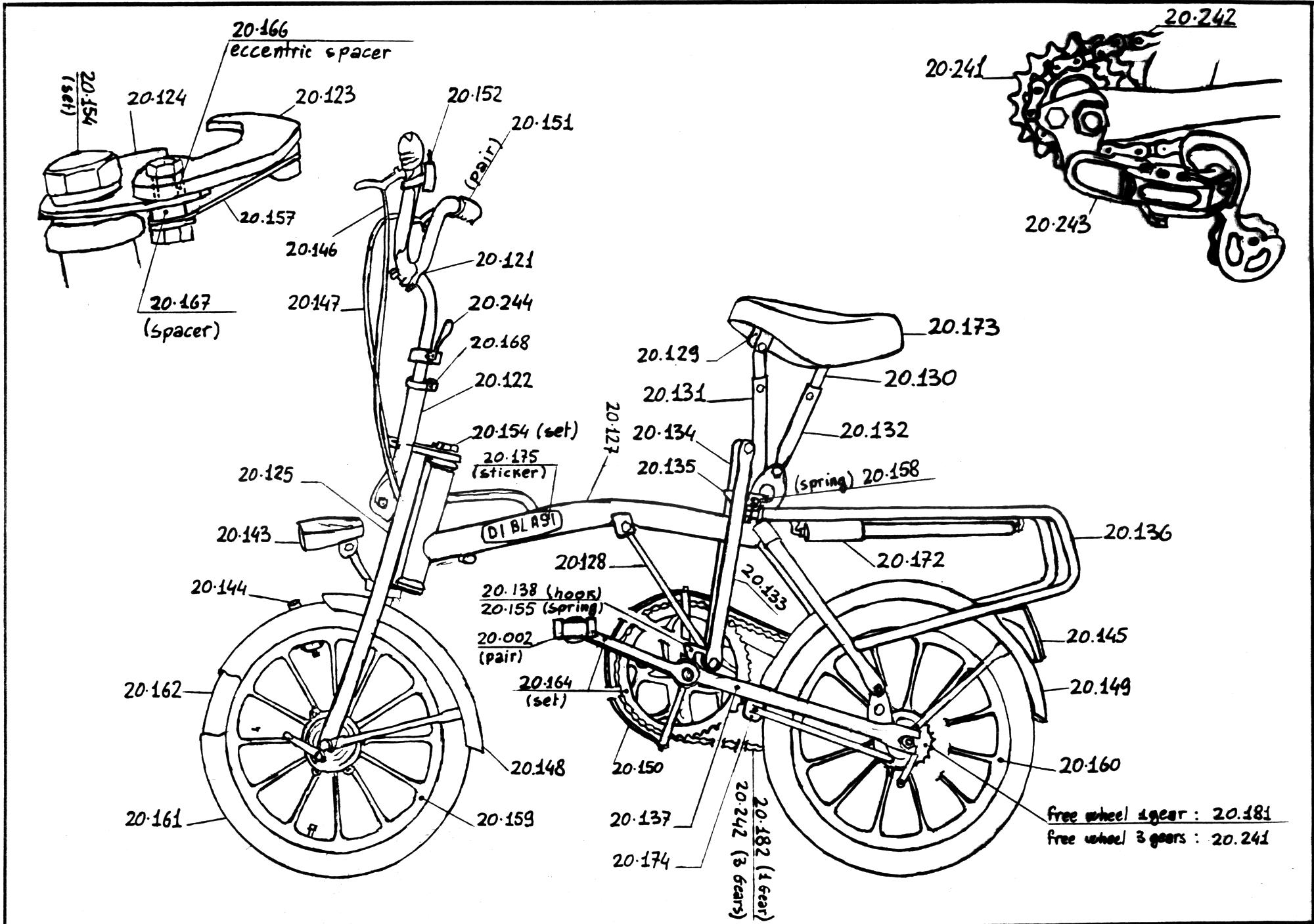 Folding bike clearance parts